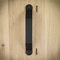 Stumdomų durų metalinė traukiama rankena iš plieno, juodos spalvos, aukštis 25,4 cm, svoris 300 gramų, rinkinyje 6 vnt.