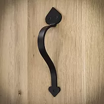 Sliding door metal pull, handle made of steel, black color, height 23.2 cm, weight 250 grams, set of 4 pieces