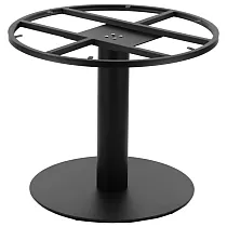 Centrālā metāla galda kāja izgatavota no tērauda, lielām galda virsmām, melnā krāsā, augstums 72,5 cm, diametrs 70 cm