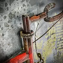 3D metāla sienas māksla, liels attēls, Sporta velosipēds, izmēri 120x120 cm