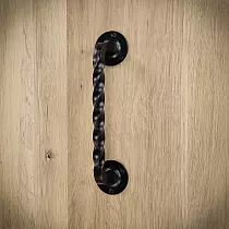 Twisted metal pull, handle for sliding doors, black color, height 24 cm, weight 450 grams, set of 4 pcs.