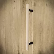 Puidust ja terasest lükandukse käepide, kõrgus 40 cm, kaal 430 grammi, komplektis 3 tk.