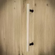 Wooden and steel sliding door pull handle, height 60 cm, weight 530 grams, set of 3 pieces.