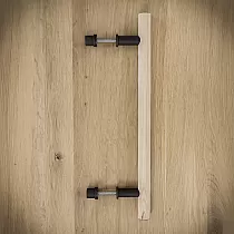 Wooden and steel sliding door handle, height 40 cm, weight 430 grams, 3 pieces in the set.
