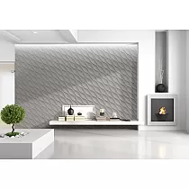 3D dekoratīvie sienu polistirola paneļi Relax, 60x60cm, baltā krāsā, krāsojami, komplektā 12 gab. 4.32 m2