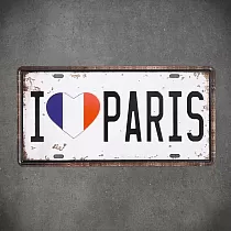 Dekoratyvinė sienų lenta, I LOVE PARIS, 31x16 cm