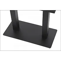 Metalinis dviejų kojų stalo pagrindas iš plieno, aukštis 72 cm, apatinė plokštė 80x40 cm, stalviršiui iki 110x60 cm, spalva juoda