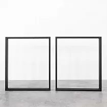 Kvadrātveida metāla galda kājas Square-Light, melnā krāsā, ar izmēriem 60x71 cm, komplektā 2 gab.