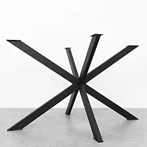 Dismantlable 3D metal table frame Spider made of steel, black color, height 71 cm, dimensions 120x80 cm