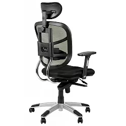 Comfortable office chair with breathable mesh back in gray