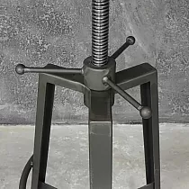 Wild west style adjustable bar stool, steel-wood, height 650-950mm