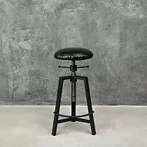 Polsterdatud reguleeritav tool, materjal teras-puit, muudetav kõrgus 57-80 cm