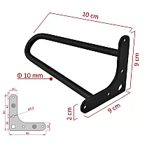 Decorative hairpin metal leg Ø10 bar, height 10 cm - set of 4 legs colours black, white, grey, gold