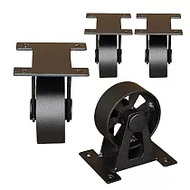 Metāla mēbeļu ritentiņi ar kopējo augstumu 100 mm, riteņa diametrs 7,5 cm, komplektā 4 gab.