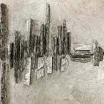 3D sieninis meno miestas vandens atspindyje, dydis 120x80 cm