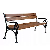 Metal garden bench Vienna, cast iron, alder boards, length 150 cm, weight 39 kg