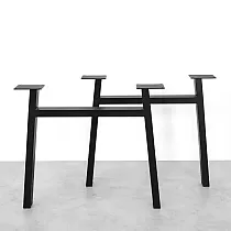 Steel table legs H-shape, black color, height 71 cm, width 82 cm, set of 2 pcs
