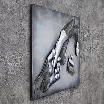 3D metāla glezna, tēvs-bērns, 60x60cm
