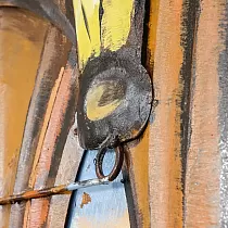 3D metalinis sienos vaizdas, sienų dekoras, miestas ir kanalas, 100x100 cm