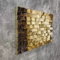 3D metallikunst, kuldne mosaiik 2, 110x70 cm