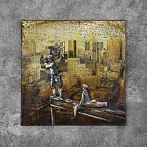 3D metallimaaling, golf kõrgusega, 100x100cm