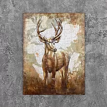 3D metallimaaling, hirved, 100x75cm
