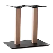 Kahe toorpuidust sambaga terasest lauaalus, kõrgus 72 cm 60 cm 106 cm, kaal 26,5 kg, lauaplaadid kuni 140x80 cm