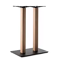 Kahe toorpuidust sambaga terasest lauaalus, kõrgus 72 cm 60 cm 106 cm, kaal 26,5 kg, lauaplaadid kuni 140x80 cm