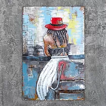 3D metāla glezna, Vientuļa meitene, 80x120 cm