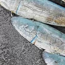 3D metāla sienas dekors, zivju bars, 51x174 cm