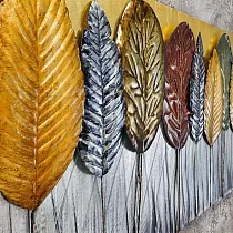 3D metallist seinadekoor, mets, 56x180 cm