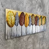 3D metallist seinadekoor, mets, 56x180 cm