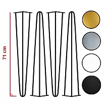 Decorative hairpin metal legs - bar diameter Ø10 mm, height 71 cm - set of four legs