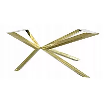 Zelta krāsas asimetrisks galda rāmis lielām galda virsmām, augstums 72 cm, platums 70 cm, garums 140 cm, tērauda kvadrātveida profils 6x6 cm