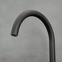 Stainless steel faucet, height 39 cm, spout length 17,5 cm, black color