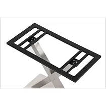 X-shaped standard height metal table base made of stainless steel, height 72.5 cm, base 70x40 cm, base top 40x80 cm