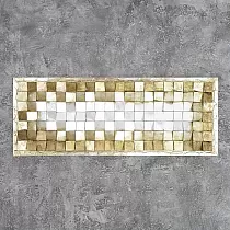 3D kunstiteos, metallikunst, kuldset tooni mosaiik, 55x145 cm