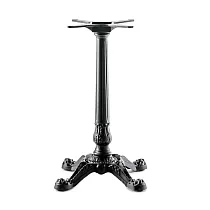 Vintage cast iron table base with 4 feet, HORECA, black color, height 72 cm, suitable for tabletop 90x90 cm, 21 kg