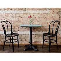 Vintage čuguna galda pamatne ar 4 pēdām, HORECA, melna krāsa, augstums 72 cm, piemērots galda virsmai 90x90 cm, 21 kg