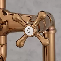 Freestanding floor bath faucet, color - rose gold, polished, height 105cm