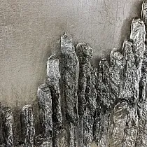 3D metallist seinadekoor, Peegeldus vees, Linnavaade, asend horisontaalne, mõõdud 180x56 cm