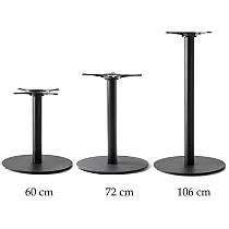Heavy central table leg made of steel, for table tops with diameter up to 100 cm, for coffee tables, dinning tables or bar tables, in any RAL color