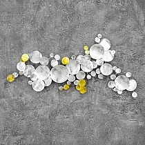 3D metalo sienų piešinys, sienų dekoras, paveikslas, burbuliukai, matmenys 58x123cm