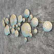 3D metalo sienų piešinys, metalinis vaizdas abstrakčios planetos, matmenys 130x50 cm