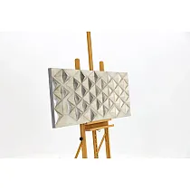 3D metal wall art geometrical figures, in golden tones, dimensions 150x56 cm
