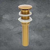 Pop up sink drain stopper without overflow, made from brass, in antique brass colour, 19 cm or 21 cm