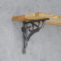 Dekoratīvs plauktu turētājs no čuguna, dziļums 20 cm, augstums 18 cm, 2 gab.
