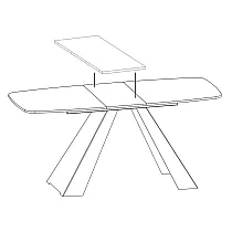 Pikendatav ümar ristkülikukujuline söögilaud - 180220 cm, laius 90 cm, kõrgus 76 cm, moodsad mustad metallist jalad, vastupidav lamineeritud plaat 6 värvivalikus
