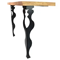Metāla galda kājas Glamour no tērauda, melnā krāsā, augstums 72 cm, komplektā 4 gab.