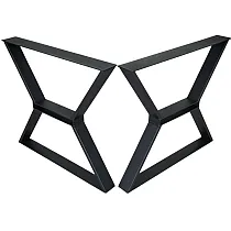X-shape frame metal table legs made of high-quality steel, height 71 cm, width 80 cm, black color, set of 2 pcs